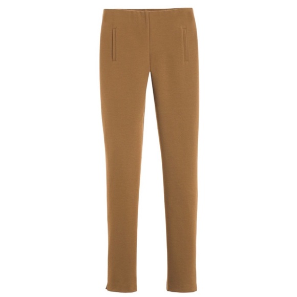 Chico’s Juliet Ankle Pant Ultimate Fit Brevity Brown Tan Ponte Knit Pants 2 NWT - Picture 2 of 16